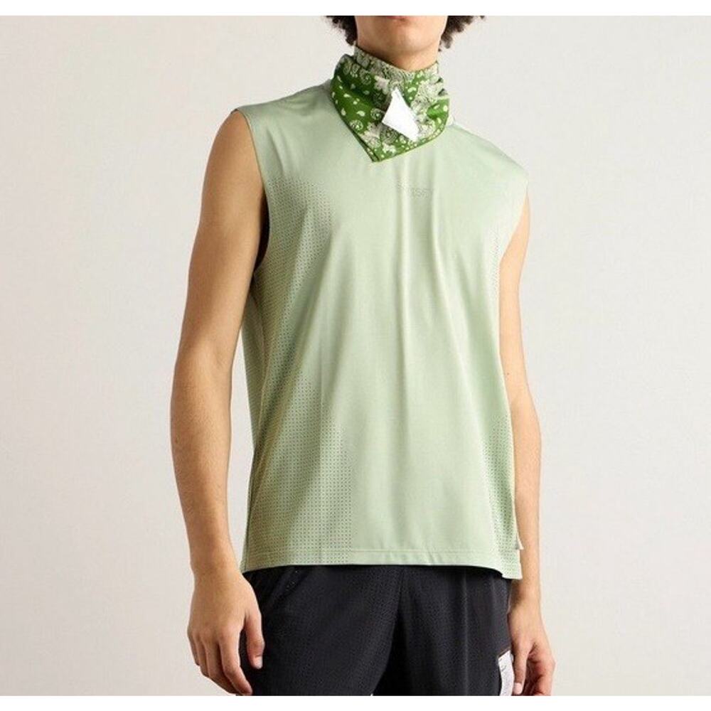 Satisfy Air Logo-Perforated Auralite Tank 38” Sleeveless Muscle Tee Running